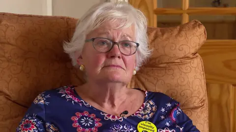 Pam Perceval-Maxwell, a patient waiting for eye treatment 