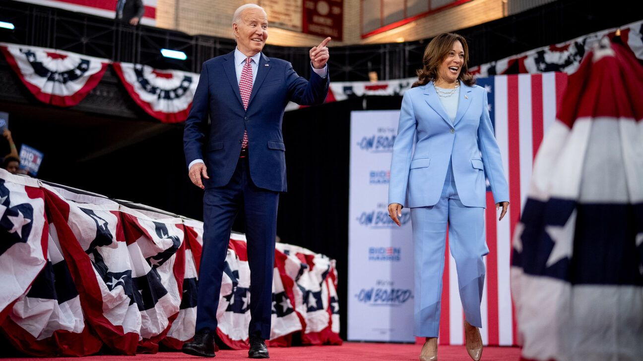 President Biden and Vice President Kamala Harris at a rally