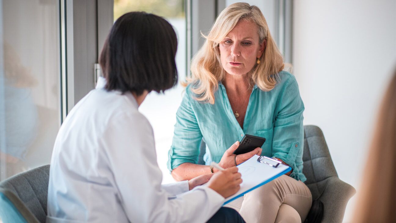 Female talking to a doctor