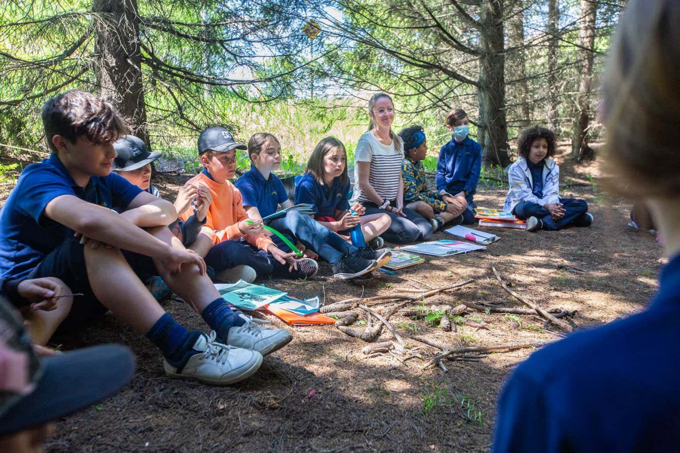 Children in Quebec, Canada, taking part in the Open Sky School programme