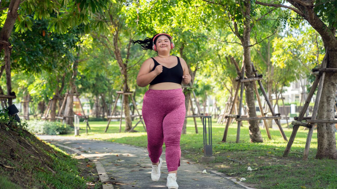 Female jogging outdoors