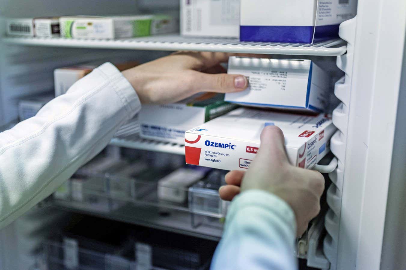 Mandatory Credit: Photo by Ute Grabowsky/imageBROKER/Shutterstock (13880334oy) Pack of Ozempic, antidiabetic drug for weight control, taken in a pharmacy in Niesky, 13.04.2023., Niesky, Germany Various 23aecabfaa