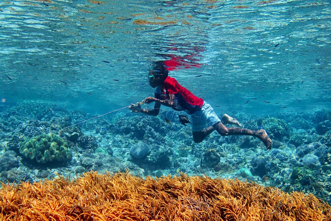 2JHNG9Y Indonesia Alor Island - Spearfishing - Sea nomads - Bajau