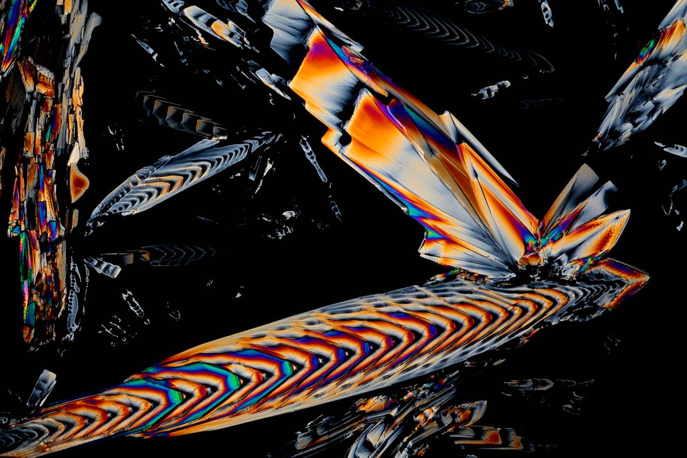 Polarized light micrograph of metformin crystals. Metformin is used to treat non-insulin-dependent diabetes mellitus, also known as type 2 diabetes.