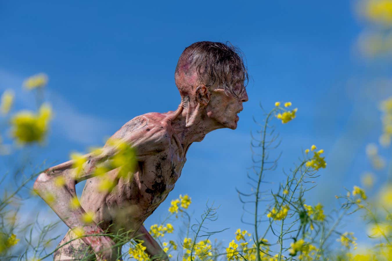 An infected in Columbia Pictures' 28 YEARS LATER.
