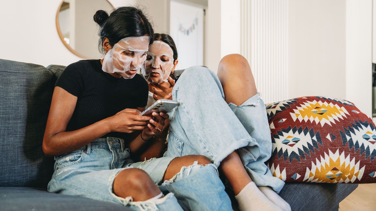 Young girls skin care routine social media