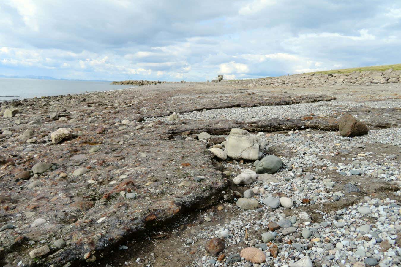 Rock on the Cumbrian coastline Industrial waste is turning to rock in just decades, research reveals