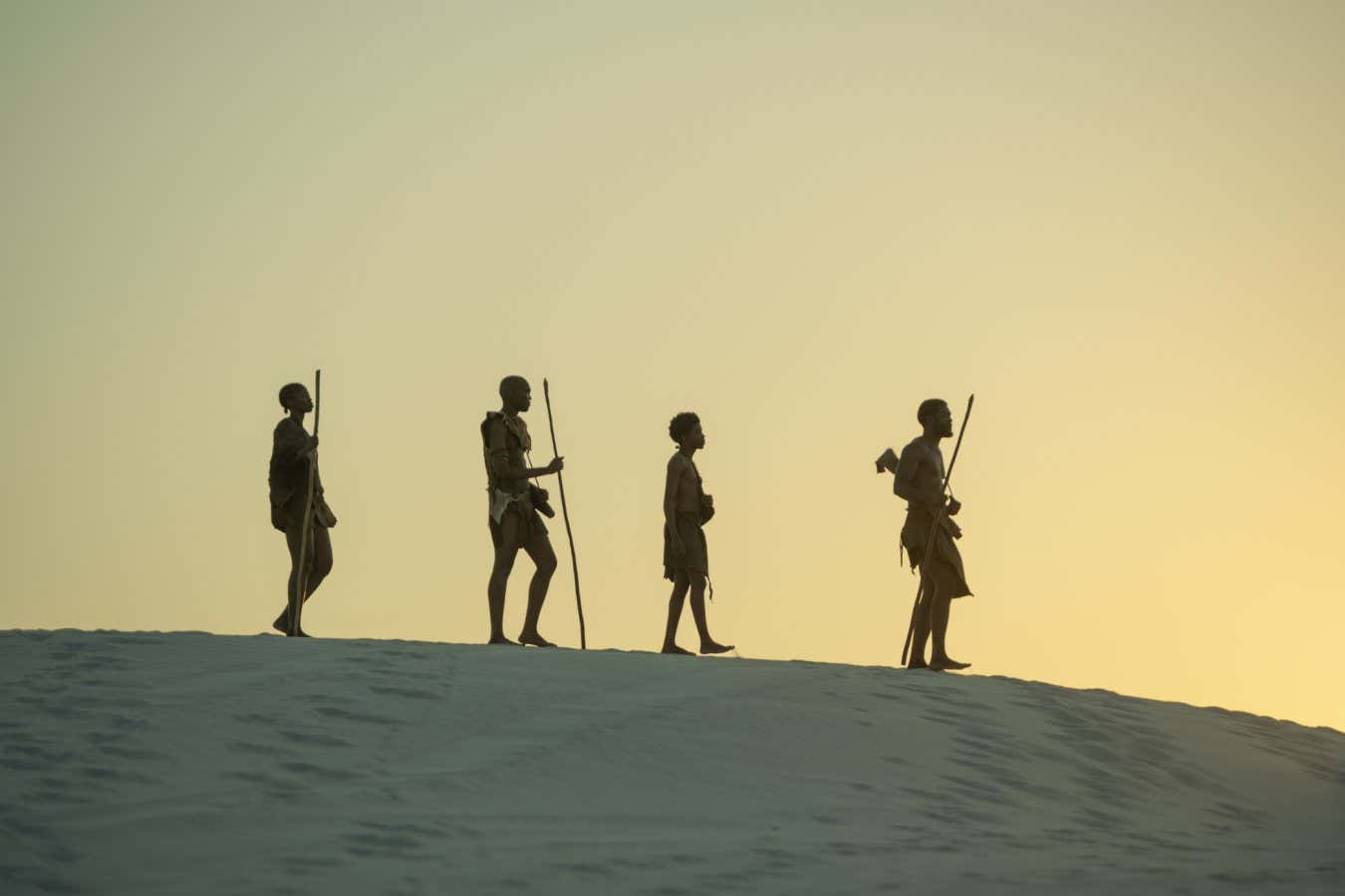 TX DATE:21-07-2025,TX WEEK:29,EMBARGOED UNTIL:08-07-2025 00:00:00,DESCRIPTION:Dramatic reconstruction of early anatomically modern Homo sapiens living in Africa.,COPYRIGHT:BBC Studios,CREDIT LINE:BBC / BBC Studios