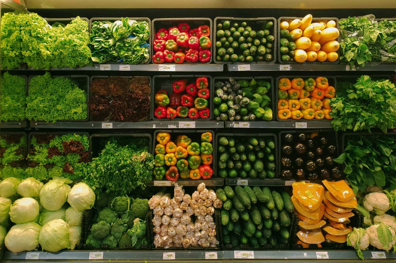 A selection of vegetables for sale. Eating plenty of fresh vegetables can add years to your life