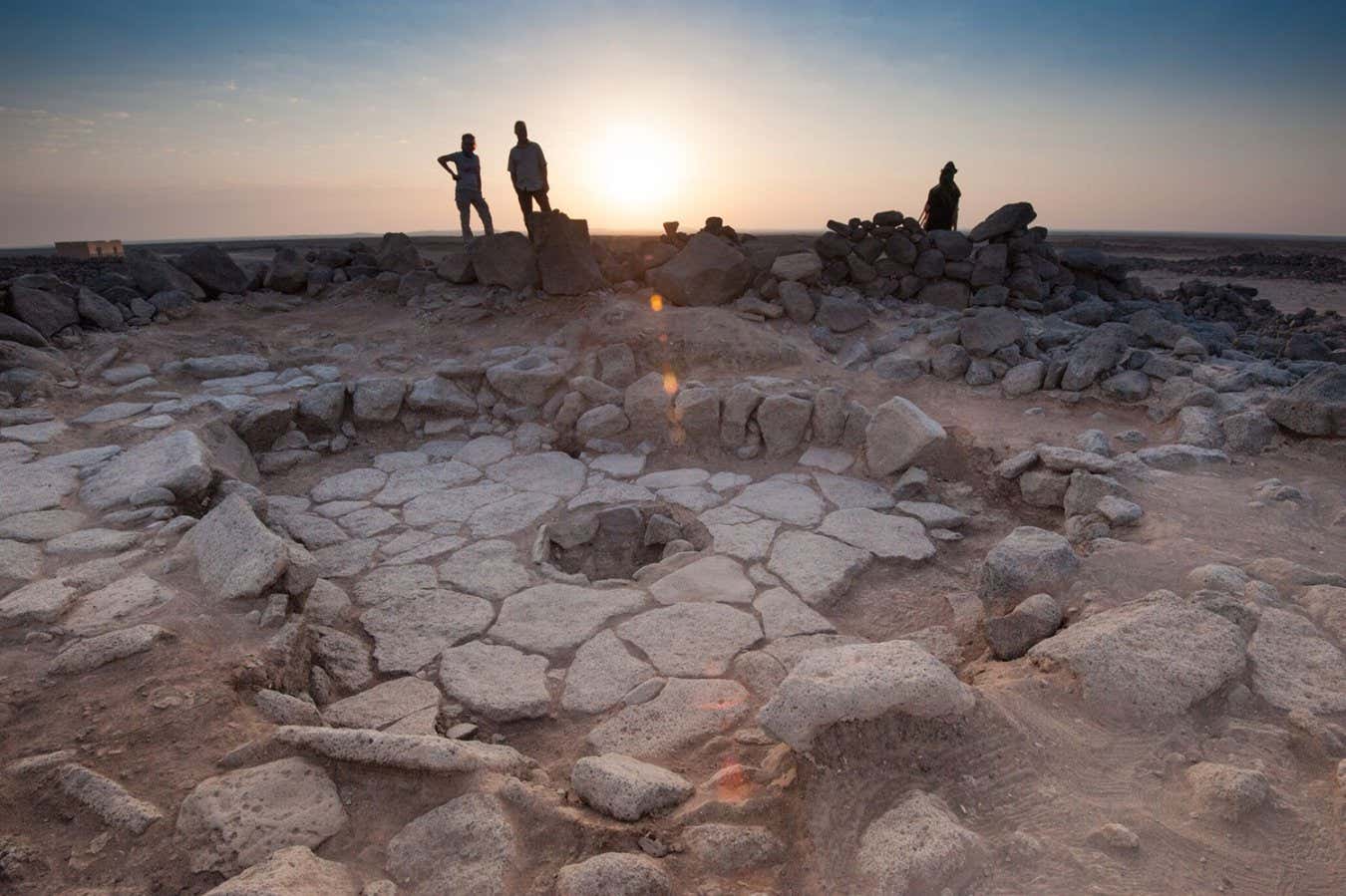 A fireplace at the Shubayqa 1 archaeological site in northeastern Jordan where bread was made 14,000 years ago