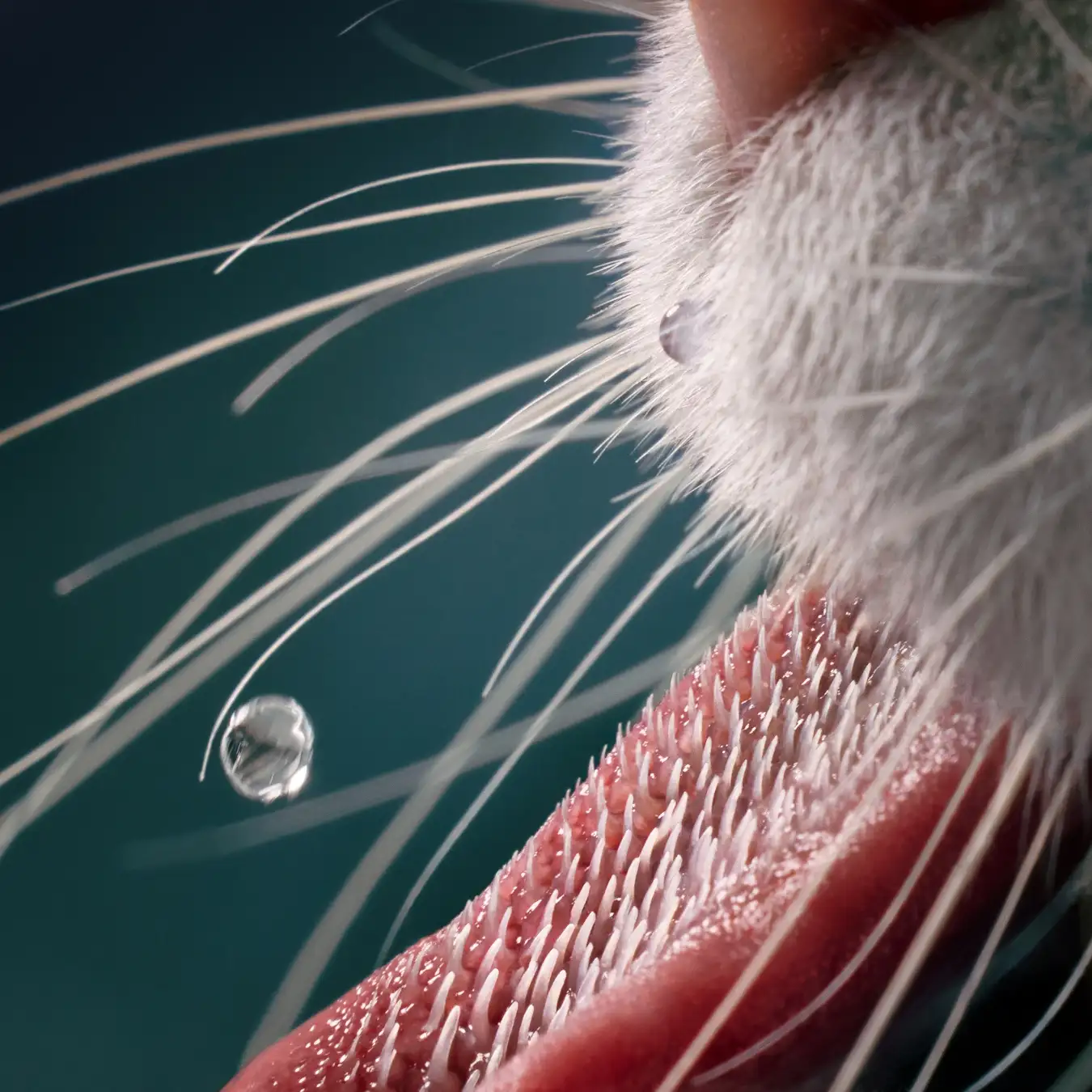 Poppy the domestic shorthair cat's tongue