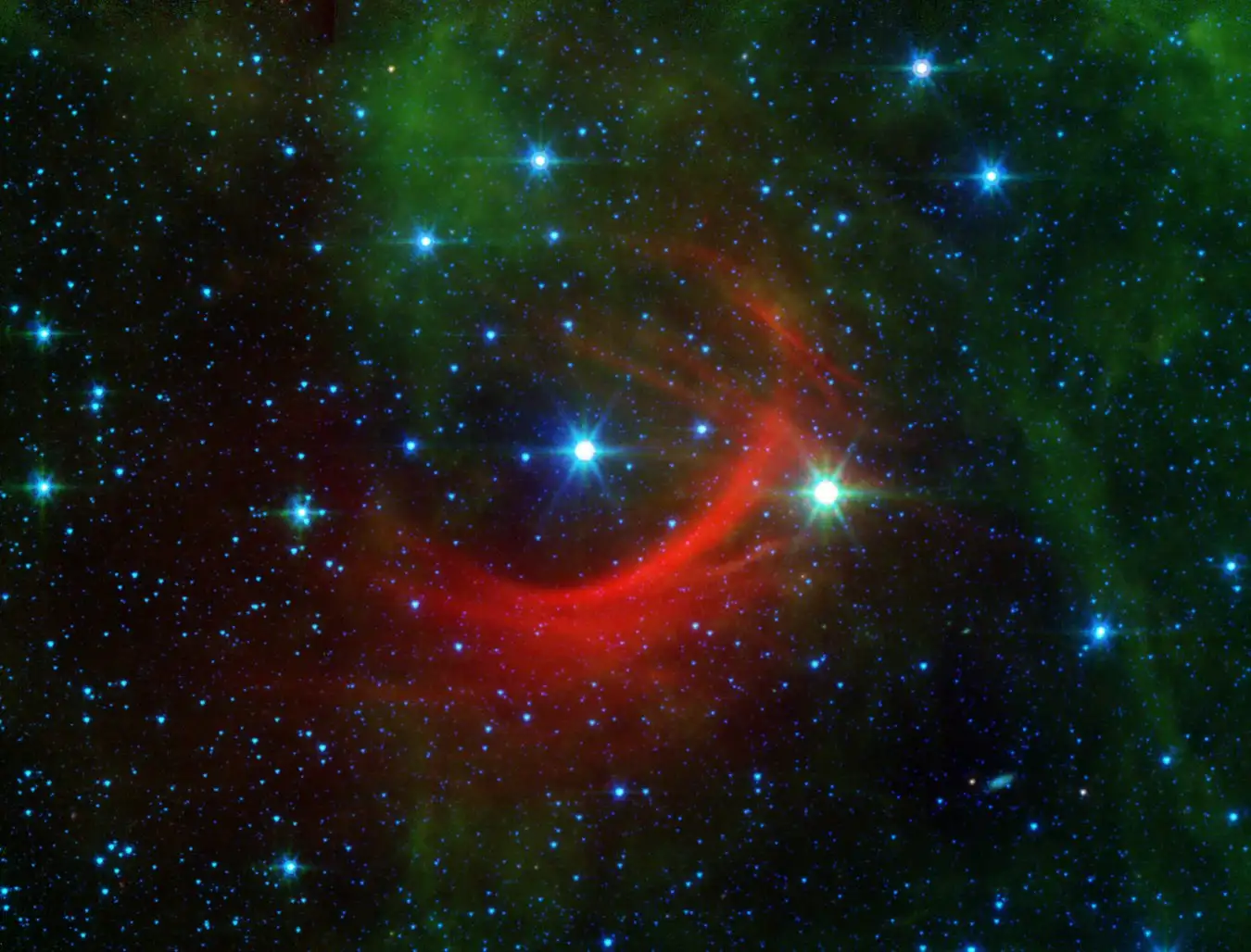 Fast moving star leaving streaky red glow in its path