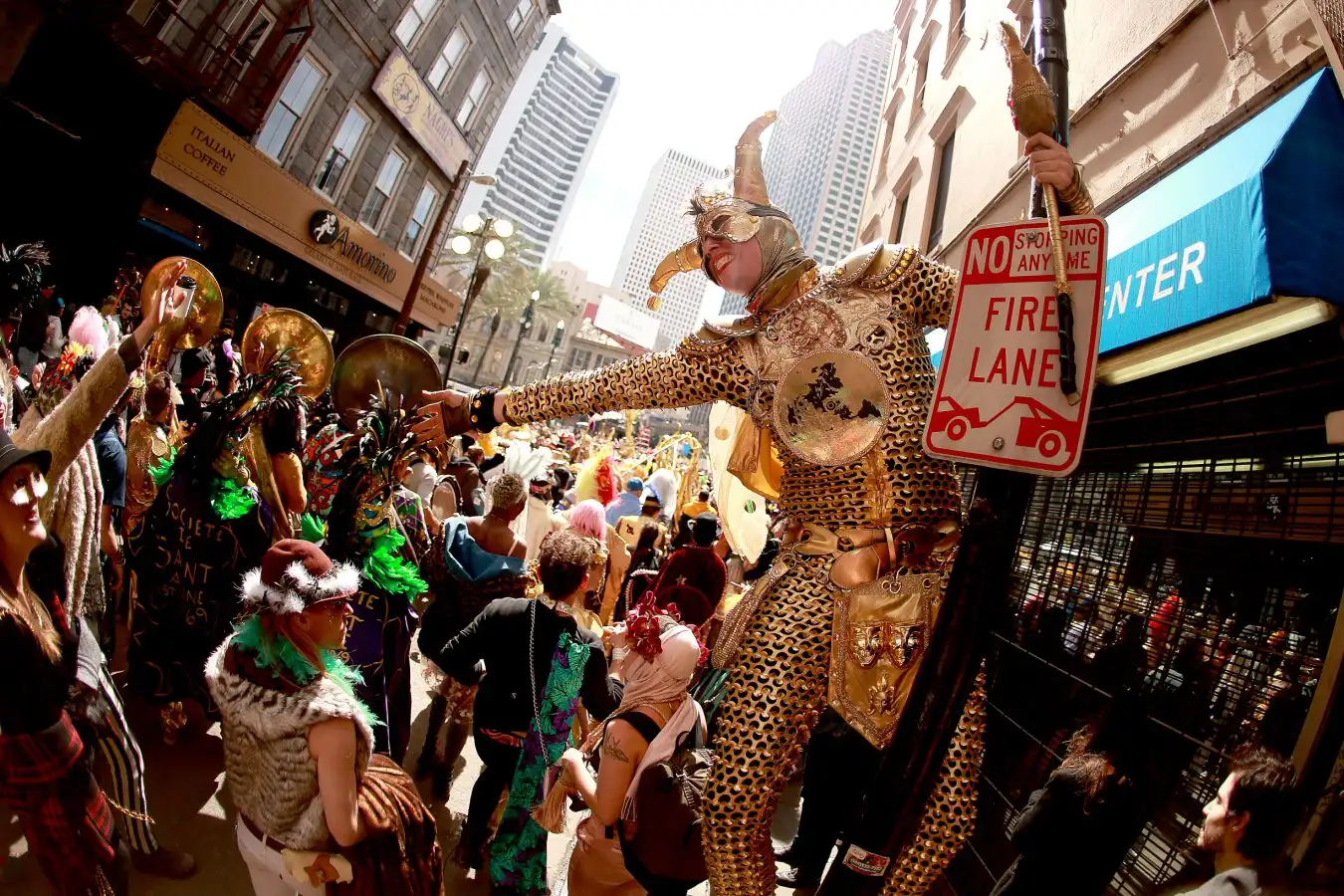 Members of the Krewe Of Saint Anne march down Royal Street Mardi Gras Day on March 05, 2019 in New Orleans, Louisiana. 