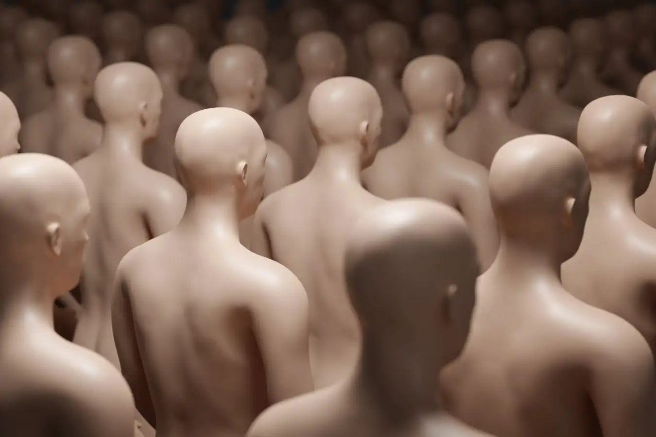 Many human mannequins