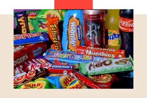 Getty Images Chocolate bars, crisps, biscuits and fizzy drinks