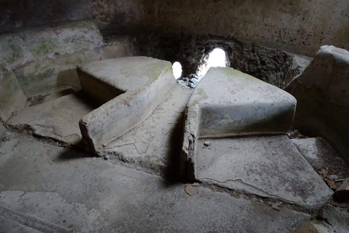Inside of the water castle, the water distribution structure of the aqueduct of Pompeii. Credit Cees Passchier
