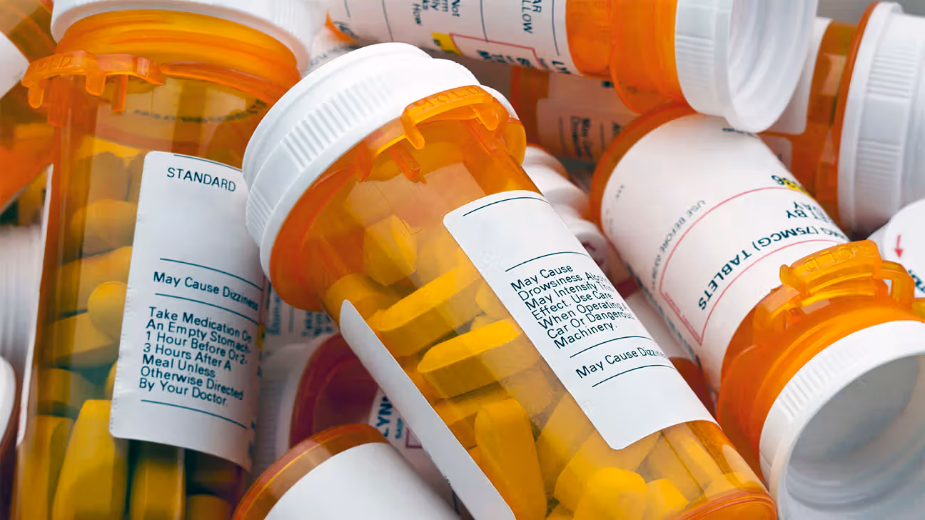 Prescription medication bottles