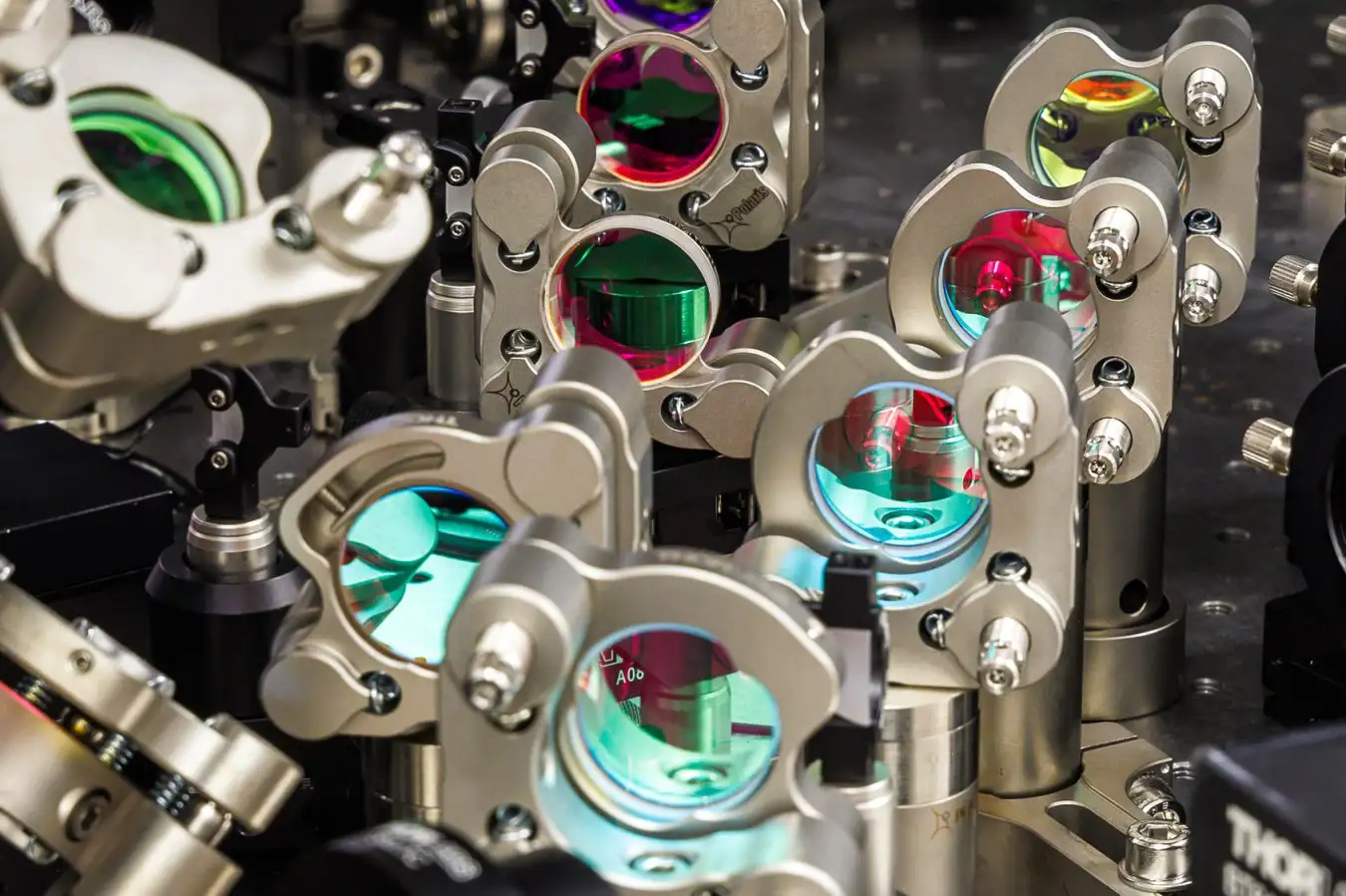 Engineering: Glass offers a clear method for long-term data storage. Close up of the writing equipment