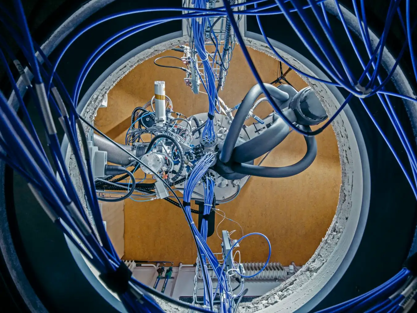 A cryostat, which is used to keep quantum computers cold