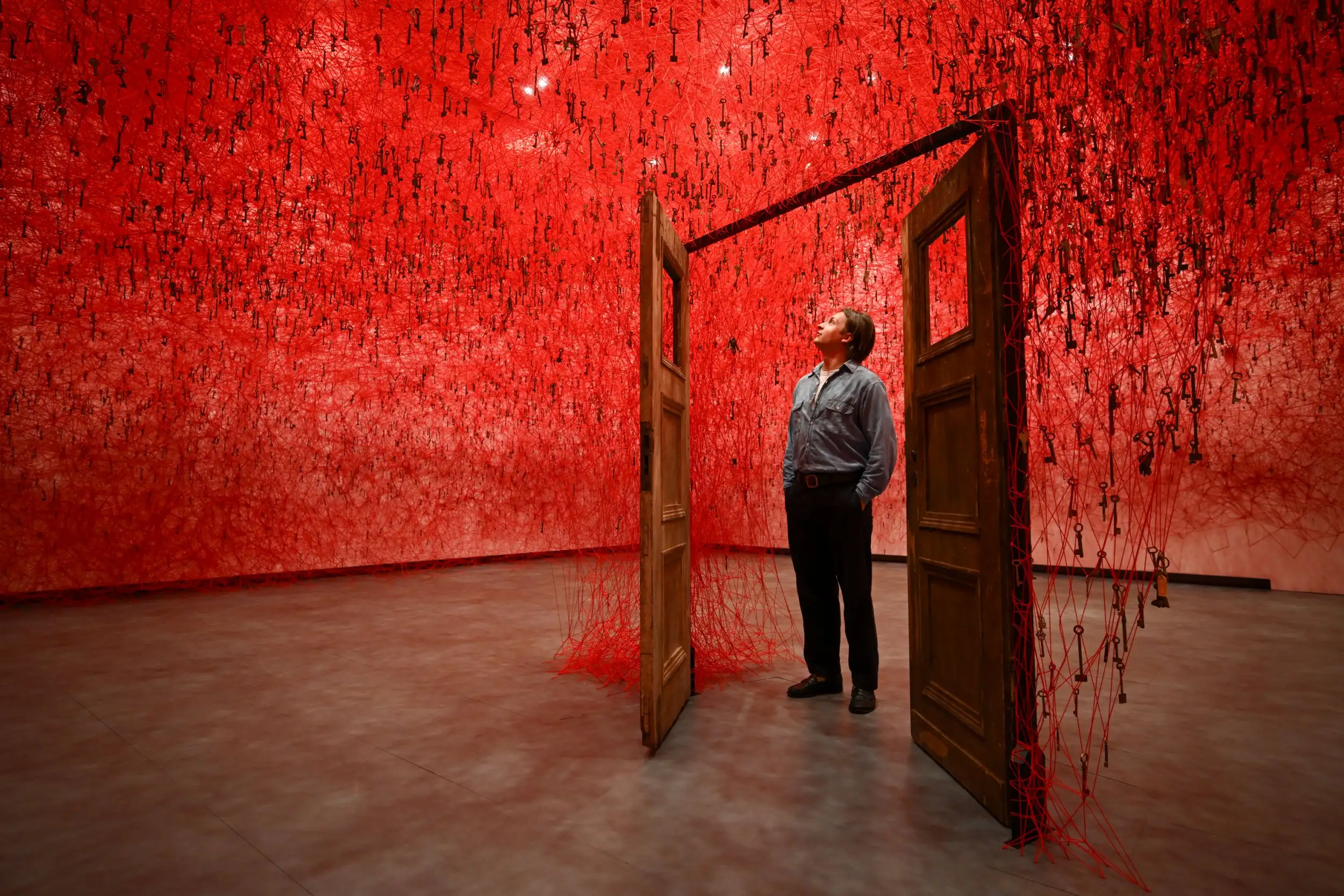 Threads of Life by Chiharu Shiota at The Hayward Gallery on February 16, 2026 in London, England. 