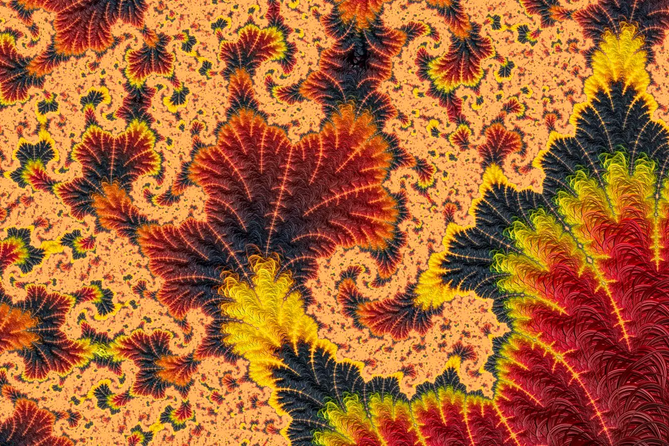 Background created by fractal geometry. Colours are reminiscent of autumn leaves