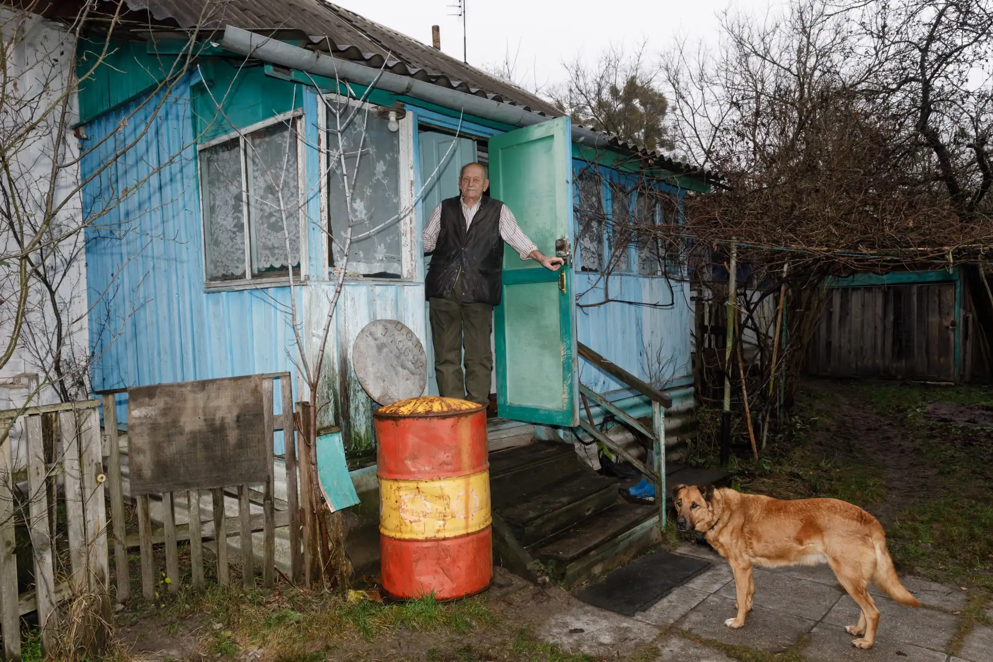 Yevhen Markevich, local resident, in the Chernobyl Exclusion Zone, Ukraine, December 16, 2025.