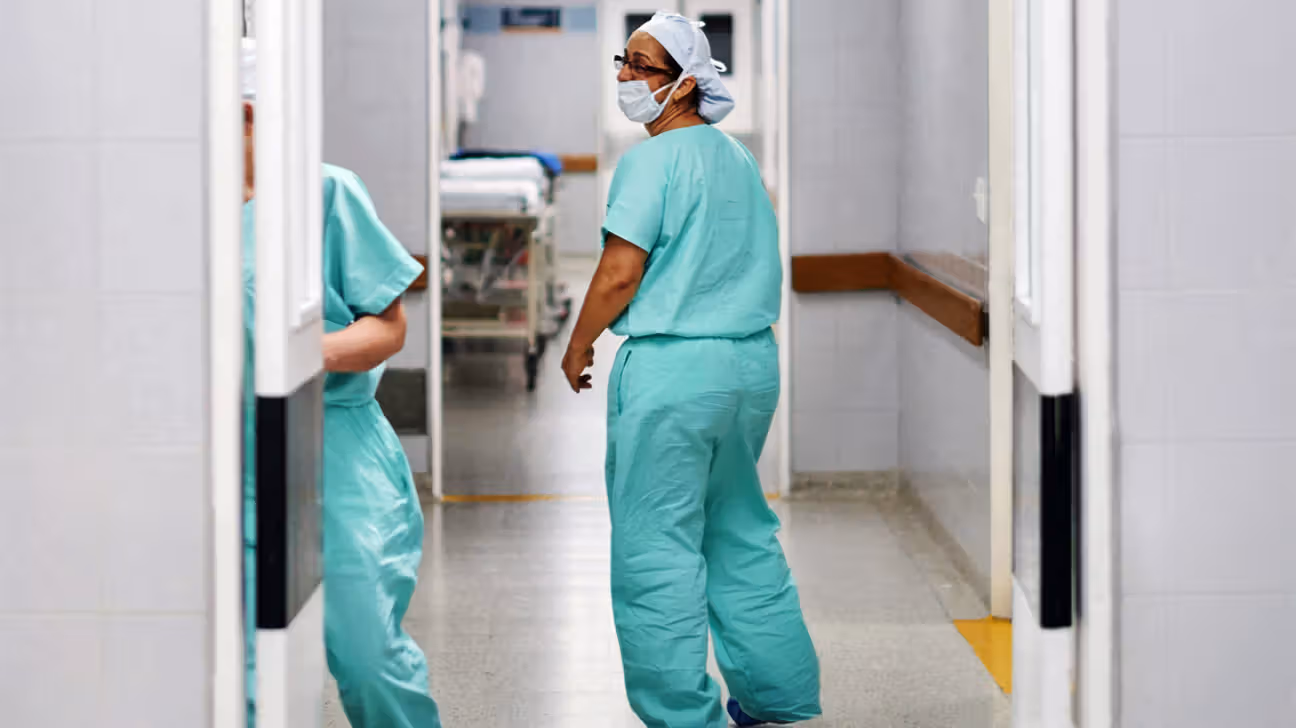 Healthcare workers in a hospital