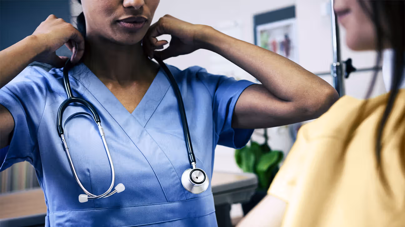 Female doctor with patient