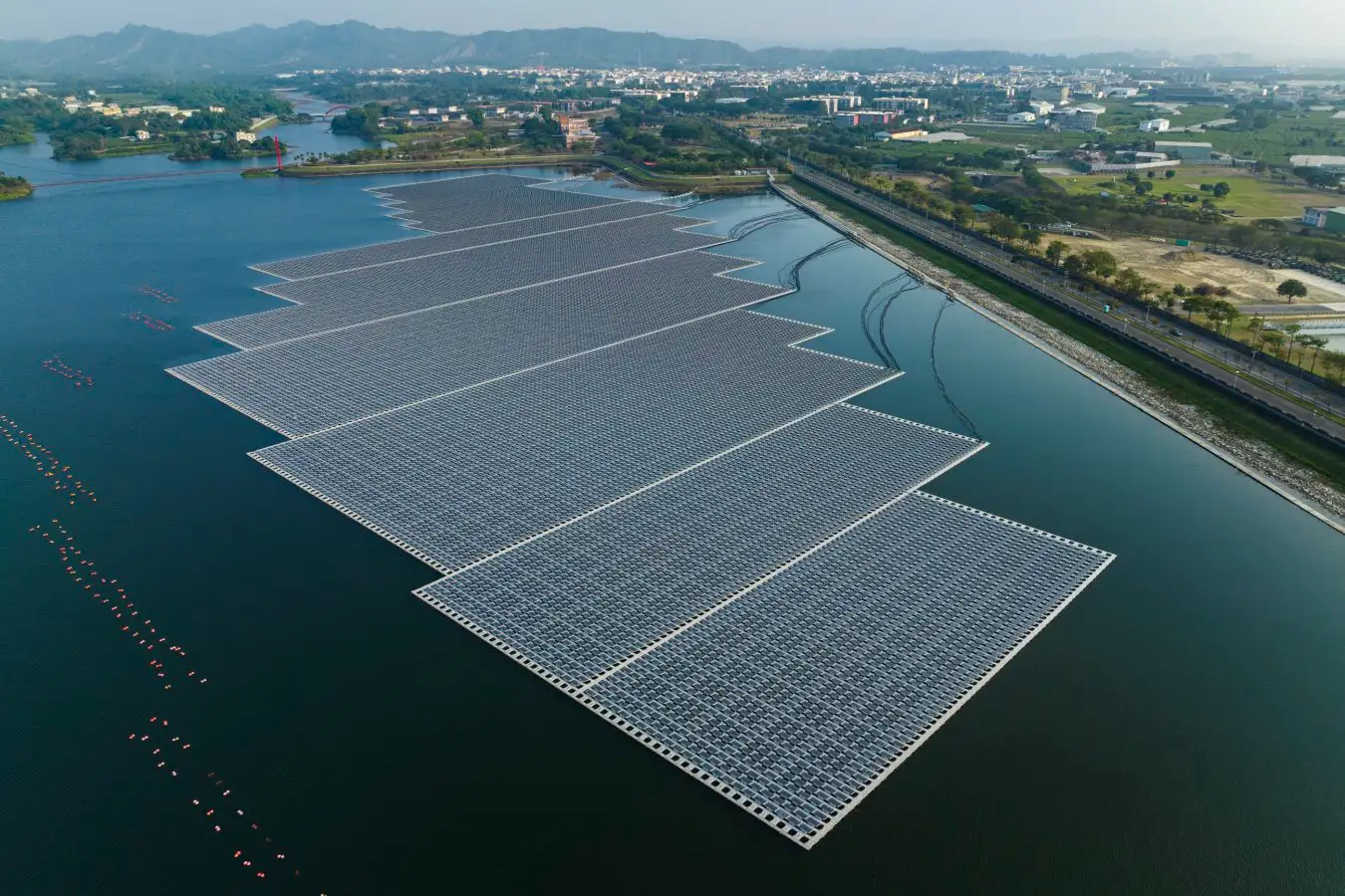 Aerial view of solar panel. Taiwan