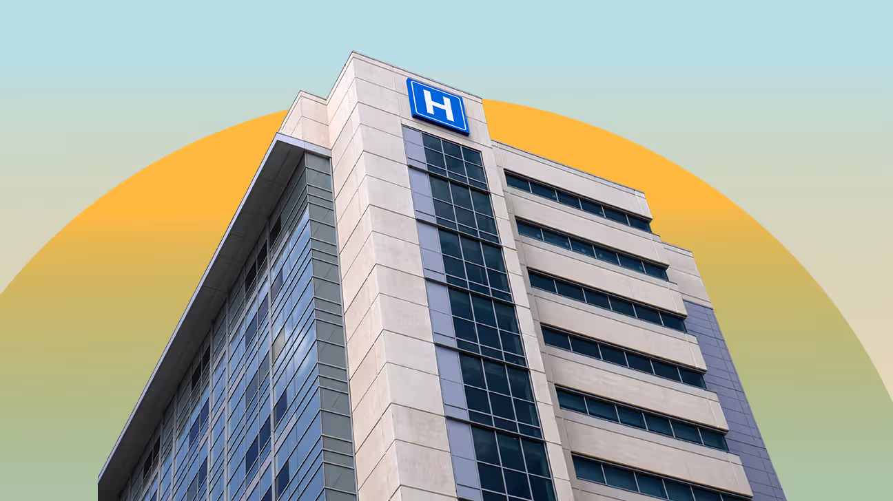 A hospital building.