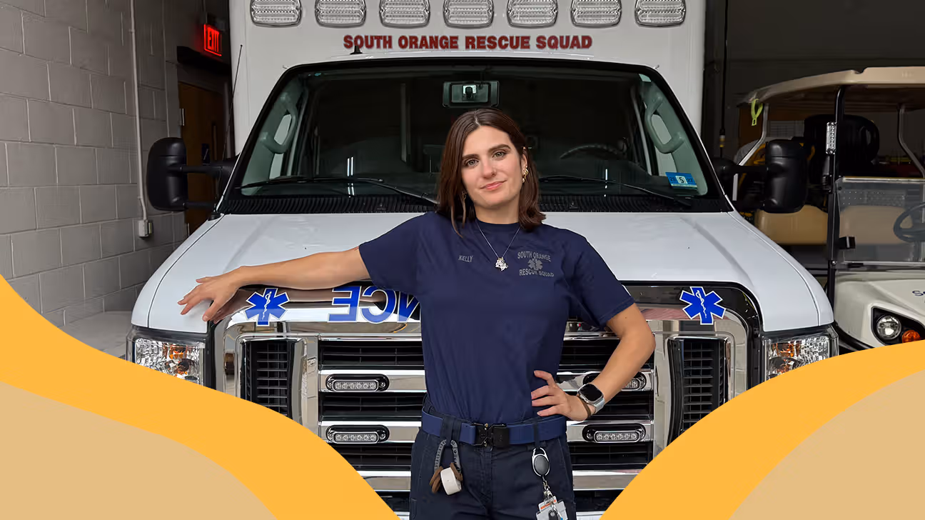 Simone Kelly, 24, a volunteer EMT